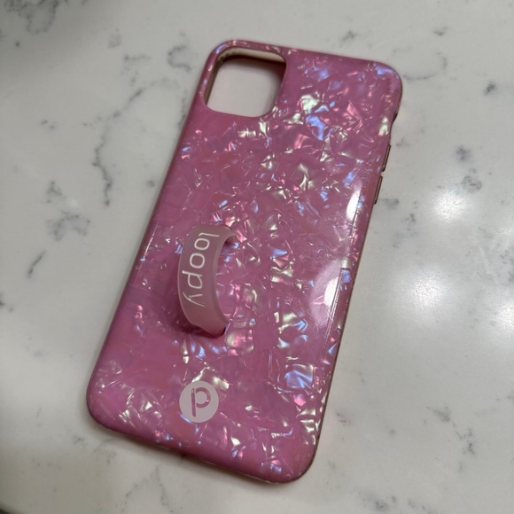 Loopy Iphone 11 Purple Marble Loopy Case White And Pink Marble